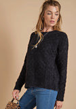 Black fuzzy diamond sweater