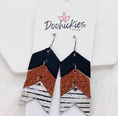 Black/Cinnamon triangles earrings