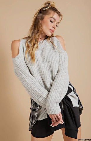 Grey Distressed Sweater