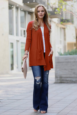 Rust slouchy cardigan