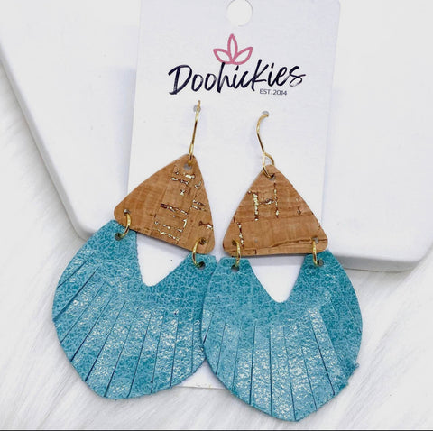 Cork and fringe Earrings