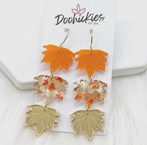 Colors of Fall Leaf drop acrylic earrings