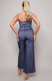 Blue denim jumpsuit