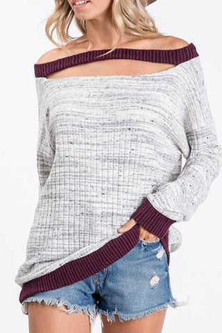 Two Toned Ribbed Long Sleeve