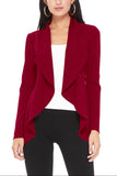 Burgundy Long Sleeve Solid Blazer