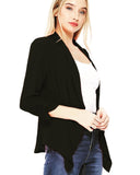 Draped neck open cardigan
