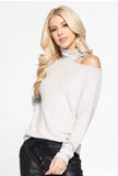 Cold Shoulder Turtleneck Top