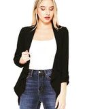 Draped neck open cardigan