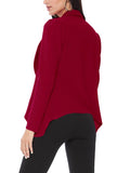 Burgundy Long Sleeve Solid Blazer
