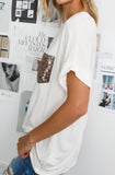Ivory off the shoulder boxy top