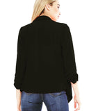Draped neck open cardigan