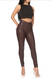 Chocolate Solid Faux Leggings