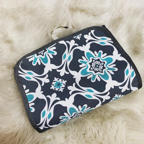 Grey and mint toiletries bag