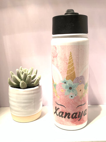 Unicorn personalized water bottle