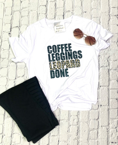 Coffee Leggings Leopard Done tee