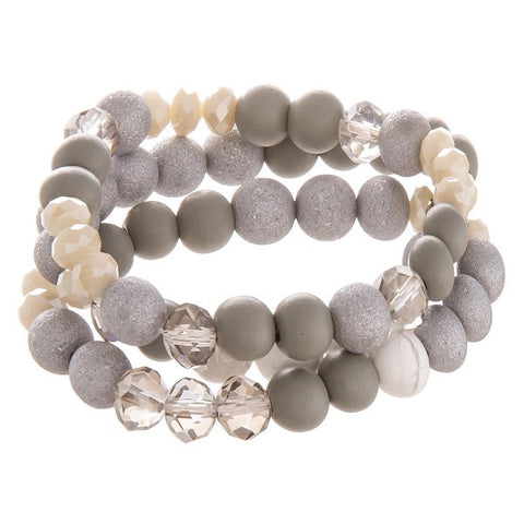 Grey Neutrals Beaded Bracelet