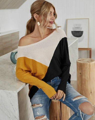 Colorblock knit top