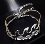 Silver Wave Shell anklet or bracelet